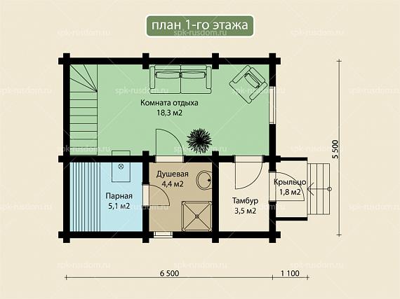 Баня под ключ 6x7м