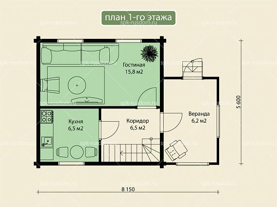 Дом 6x6м