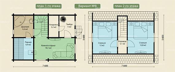 Баня под ключ 6x8м