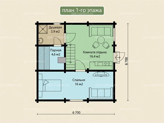 Баня под ключ 7x7м