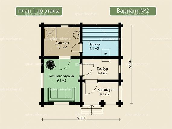 Баня под ключ 6x7м