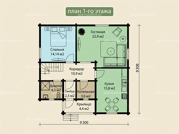 Дом под ключ 10x10м